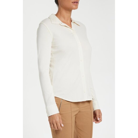 ANATOMIE Tania Top Long Sleeve Shirt Women's Size Large Ivory Button Up - Picture 1 of 6